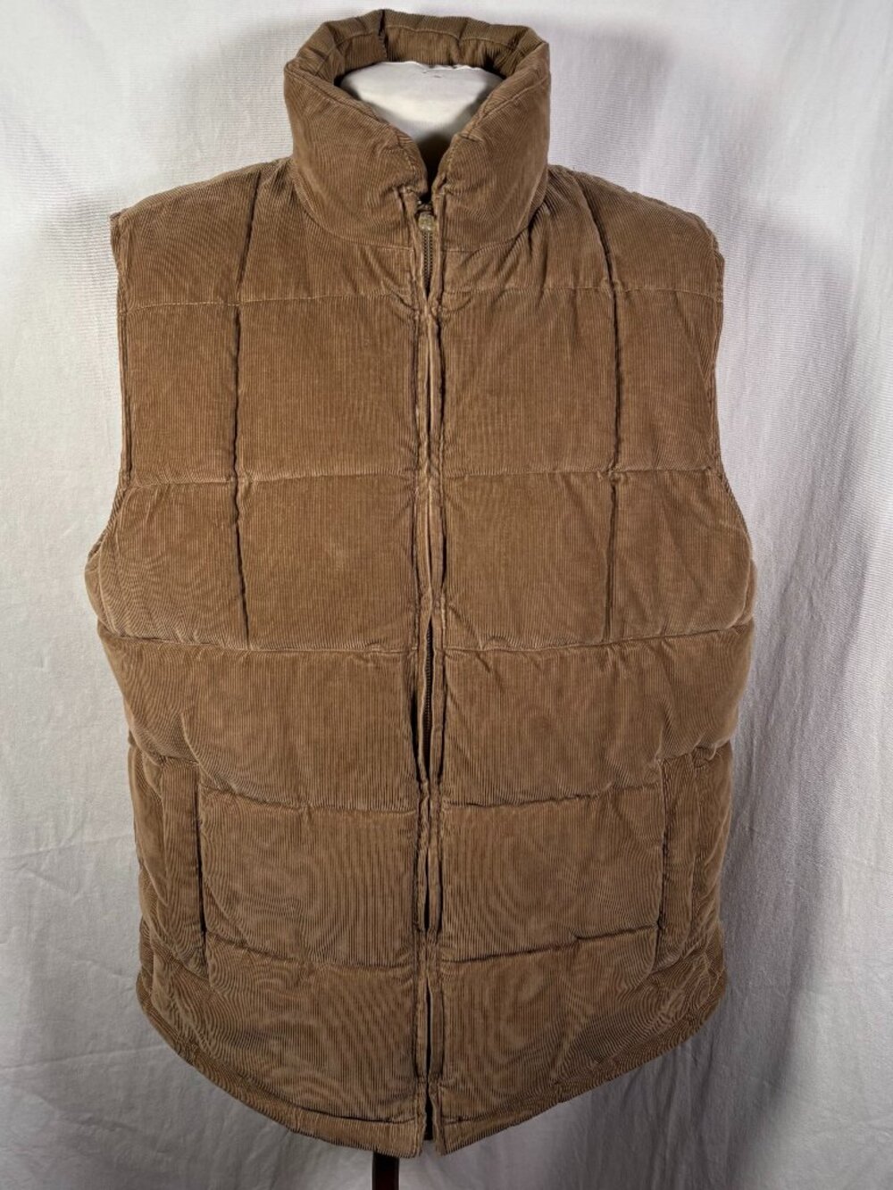 Wolsey Corduroy Padded Gilet Vest Brown Cotton Wool Lined XL
